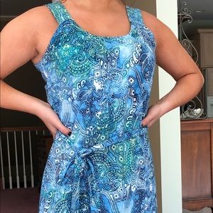Liz Claiborne petite blue and green dress!
